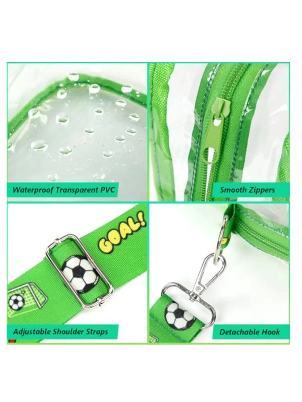 Clear Crossbody Bag Stadium Approved PVC Purse 3-in-1
